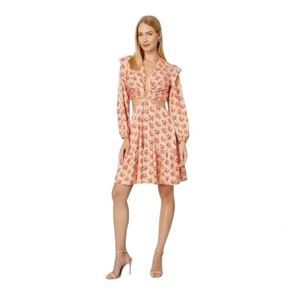 Joie Maeve Long Sleeve Floral Cut Out Mini‎ Dress